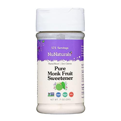 NuNaturals NuNaturals All-Natural Monk Fruit Powder Plant-Based Sweetener, Zero-Calorie, Low Glycemic.71 oz