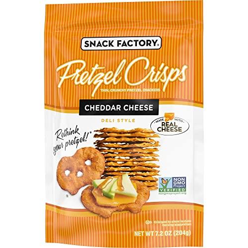 Snack Factory Snack Factory Pretzel Crisps, Cheddar Cheese, 7.2 Oz (Pack of 12)