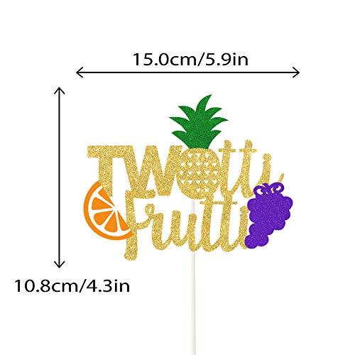 PANHUI Twotti Frutti Cake Topper ,Summer Fruit 2nd Birthday Cake Decor, Two Years Old Kids Second Birthday Fruity Tutti Theme Party Derocation