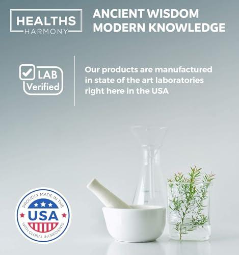 Healths Harmony Thyroid Support with Iodine - 120 Capsules (Non-GMO) Improve Your Energy - Ashwagandha Root, Zinc, Selenium, Vitamin B12 Complex - Thyroid Health Supplement for Women and for Men - 60 Day Supply