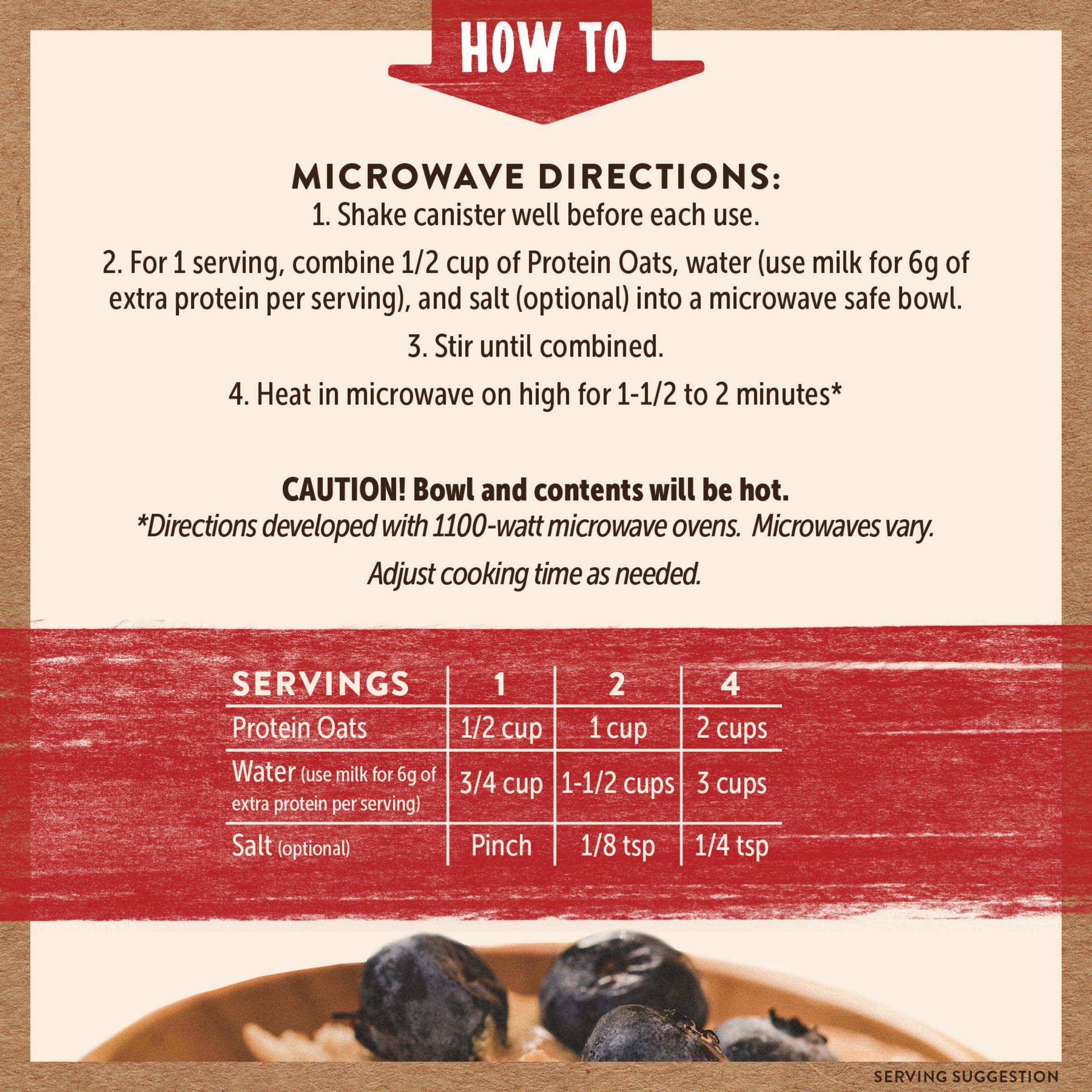 Kodiak Cakes Kodiak Oatmeal Canister, Rolled Oats, High Protein, 100% Whole Grains (12 canisters)