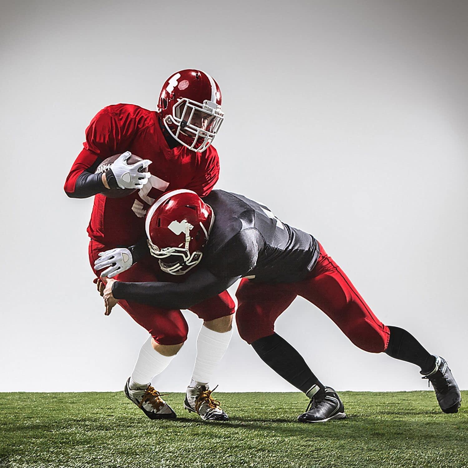 HGRTYXS HGRTYXS Football Leg Sleeves Men& Youth, Calf Compression Sleeve for Men Women, Football Socks Sport Running Football Accessories for Adult Athletes, Black