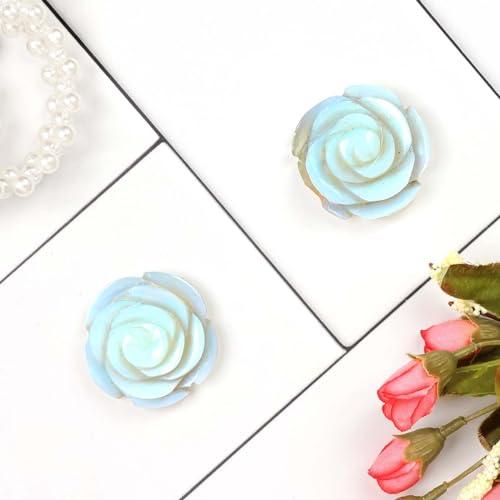 Shubhanjali Shubhanjali Opalite Crystal Flower 60-70 gm Natural Opal Stone Sky Blue Crystal Flower Gemstone for Reiki Healing