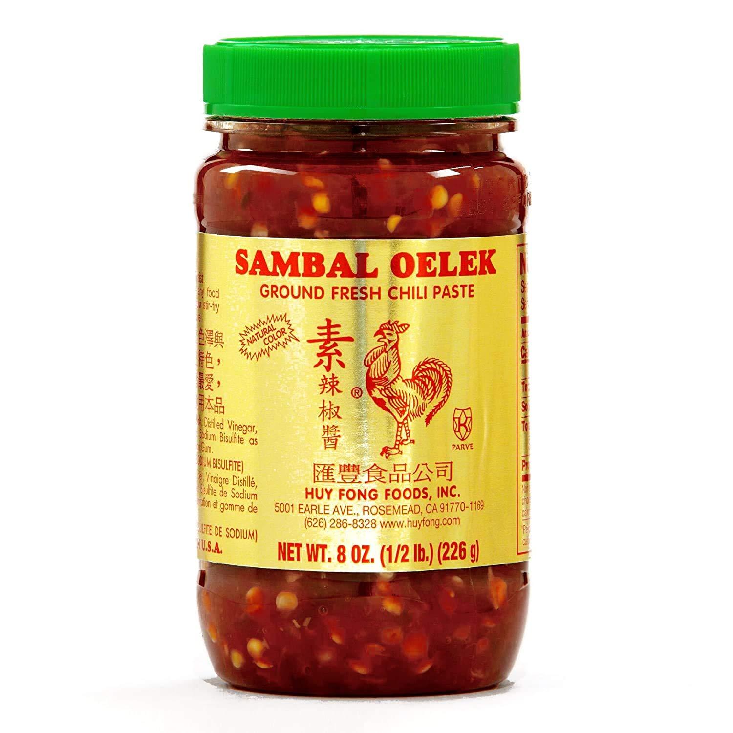 Sambal Huy Fong Sambal Oelex Chili Paste, 18 Ounce -- 12 per case.