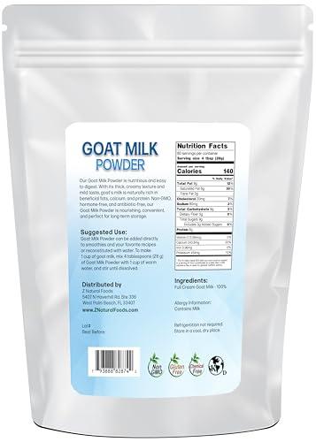 Z Natural Foods Z Natural Foods Goat Milk Powder - Pure Netherlands Full Cream Milk, Powdered Goat Milk, Highly Nutritious, Easy Digestion - Whole Goats Milk for Adults for Smoothies, Cooking, Baking, 5 lbs