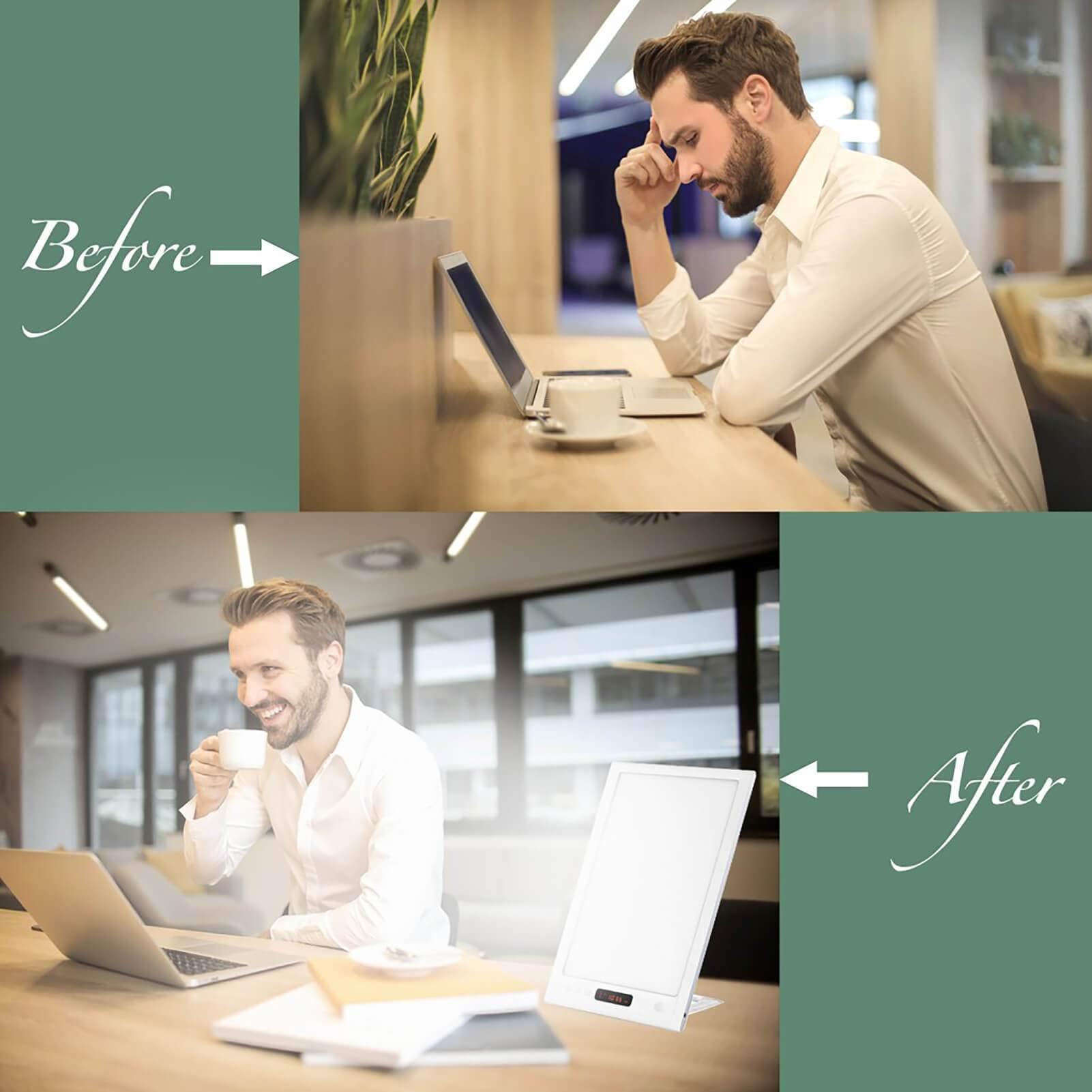 Blancka Light Therapy Lamp UV-Free 12000 Lux with Sunrise Sunset Simulation, Wake-up Light with 40 Level Adjustable Brightness, 5 Timer Function, Full Spectrum LED Sunlight for Home Office