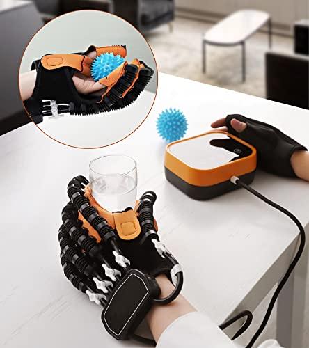 GXXZDN Rehabilitation Robot Gloves Upgrade Hemiplegia Hand Stroke Recovery Equipment with USB Chargeable and Strength Adjustment Stroke Recovery Equipment for Hand Orange (Left Hand L)