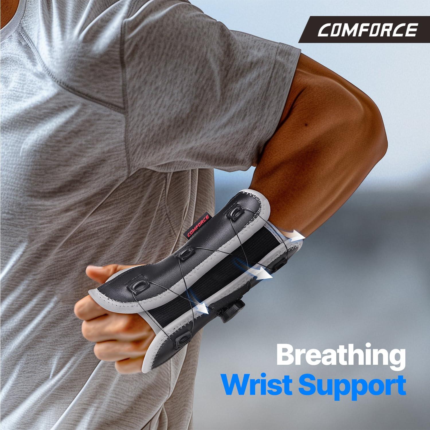 COMFORCE COMFORCE Wrist Brace for Carpal Tunnel, Adjustable Knob Wrist Support Stabilizer Hand Brace Night Support for Arthritis Tendonitis Sprains Wrist Pain, Fits Left & Right Hand Men and Women (5.5-9.5 inches)