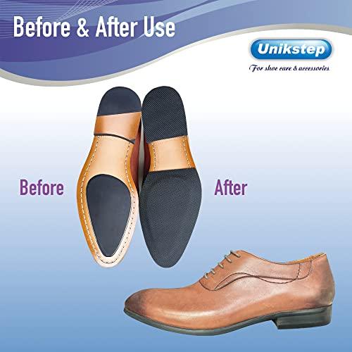UNIKSTEP UNIKSTEP 4 Pieces Shoe Sole Protectors, Shoe Bottom and Heel Anti Slip Grip Pads, Self Adhesive Non Skid Noise Reduction Sticker (Black)
