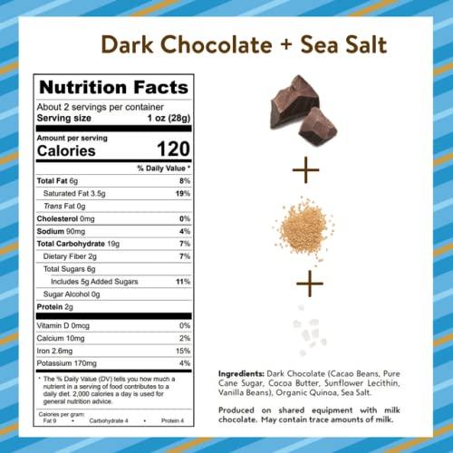 UNDERCOVER CHOCOLATE CO ZZSZRPMACV, UNDERCOVER Chocolate Crispy Quinoa Snack - DARK CHOCOLATE + SEA SALT - Gluten-Free, Nut-Free Bags, 2 Ounce (Pack of 8)