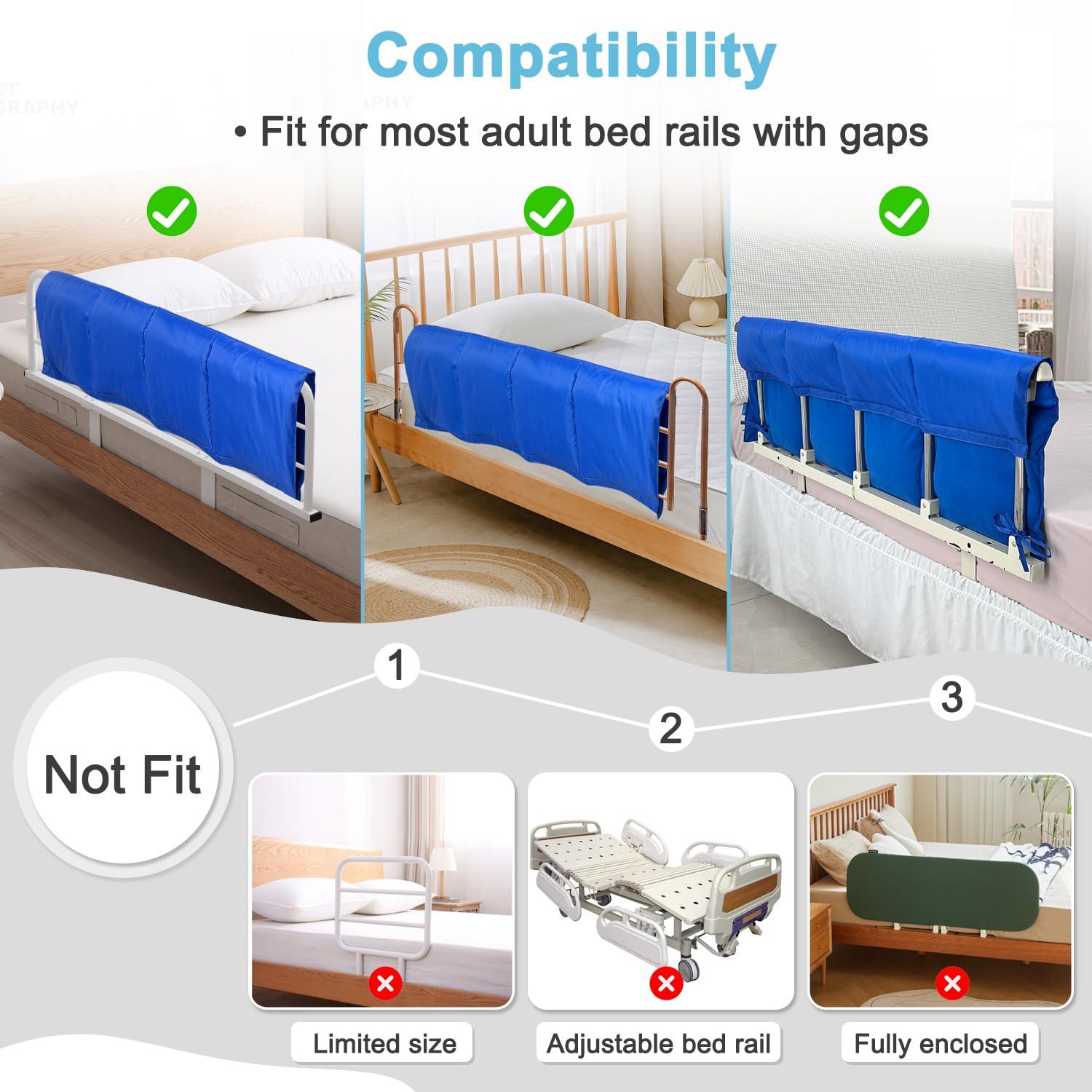NEAUDE NEAUDE Bed Rail Covers for Hospital Bed Bumper Pads Medical Foam Padding Bumpers Bedside Pad for Elderly Adults Seniors Bed Side Protection Safety Rail Guard Bedrail Bumper(48"x12")