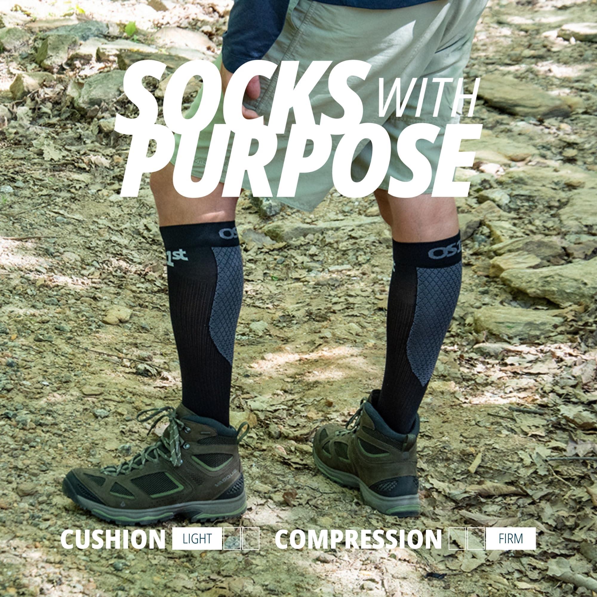 OS1st OS1st FS4 Compression Bracing Plantar Fasciitis Socks relives heel pain, improves circulation and overal foot health (US, Alpha, Large, Regular, Regular, Steel Blue)