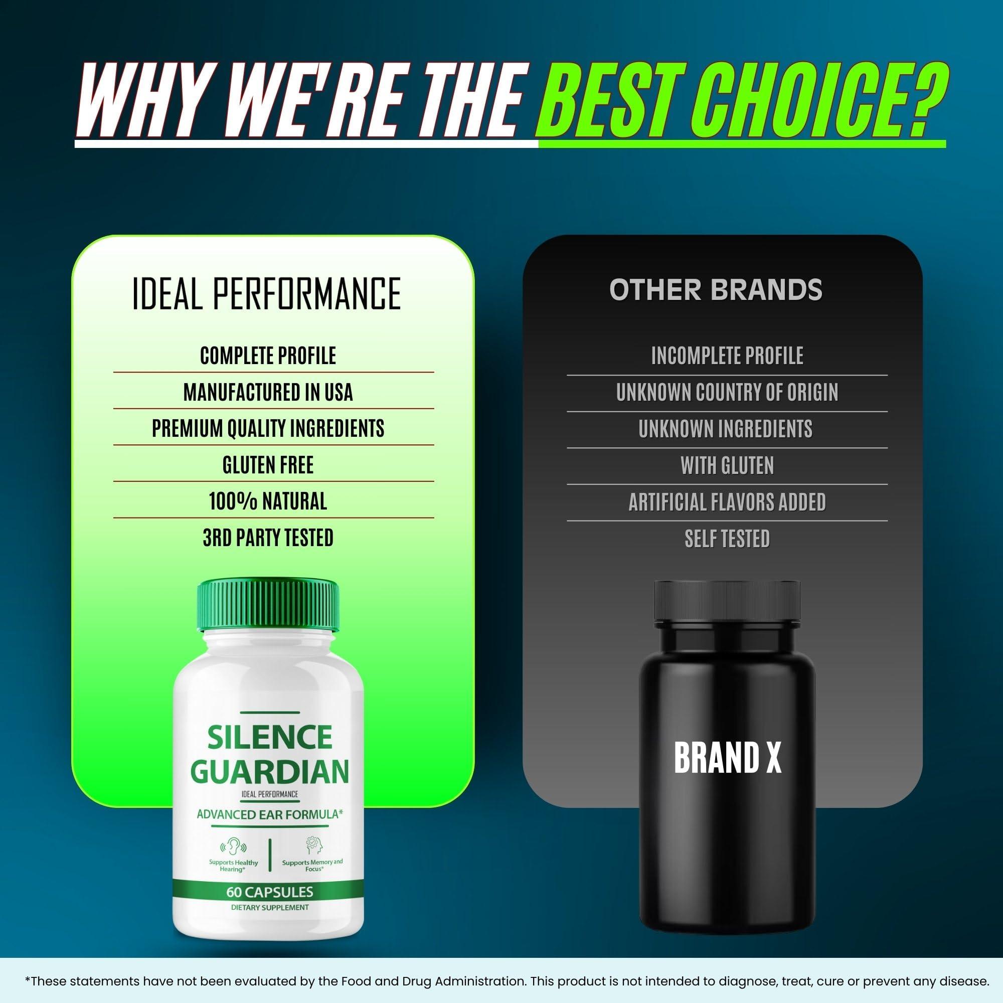 IDEAL PERFORMANCE Silence Guardian Tinnitus For Ringing Ears Capsule, Silence Guardian Ring Clear Tinnitus Pills, SilenceGuardian Tinnitus Supplement, Ear Ringing Tinnitus, SilenceGuardian Ear Tinnitus Reviews (3 Pack)