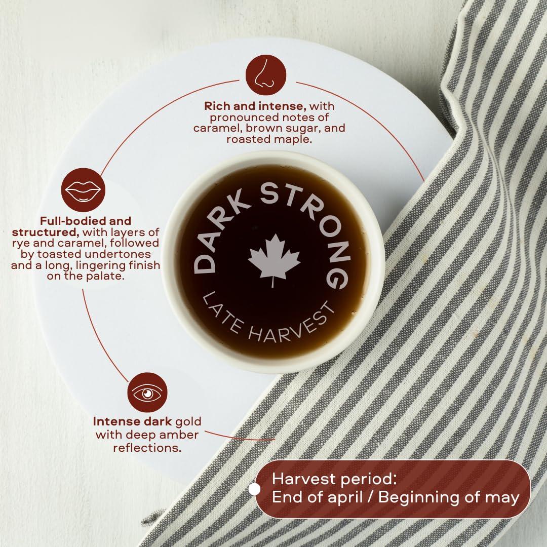 Escuminac Escuminac Late Harvest, Organic Maple Syrup - Canada Grade A 16.9 fl oz - Dark Robust Taste - Authentic & Pure Canadian Maple Syrup - Great Gift