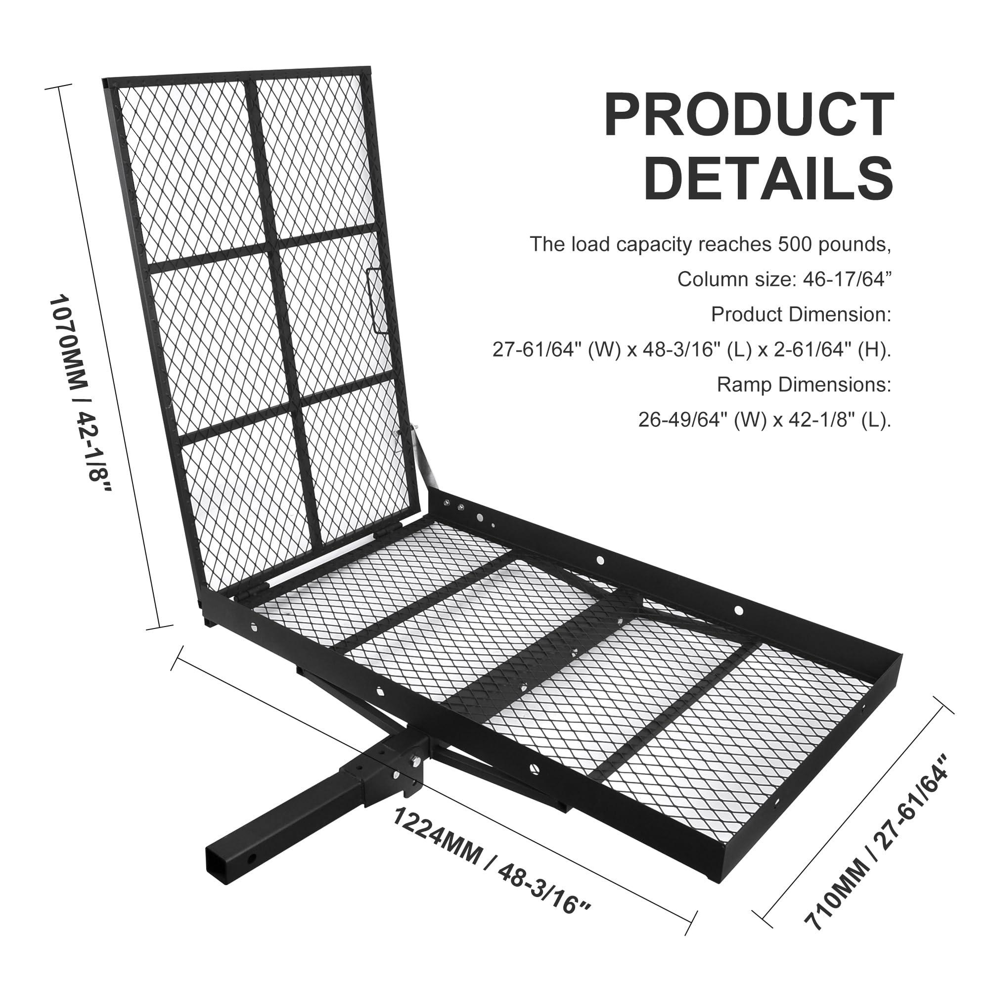 WINMAX TOOLS AUTOMOTIVE Folding Wheelchair Scooter Carrier Rack 250KG Medical Rack Ramp Hitch Mount