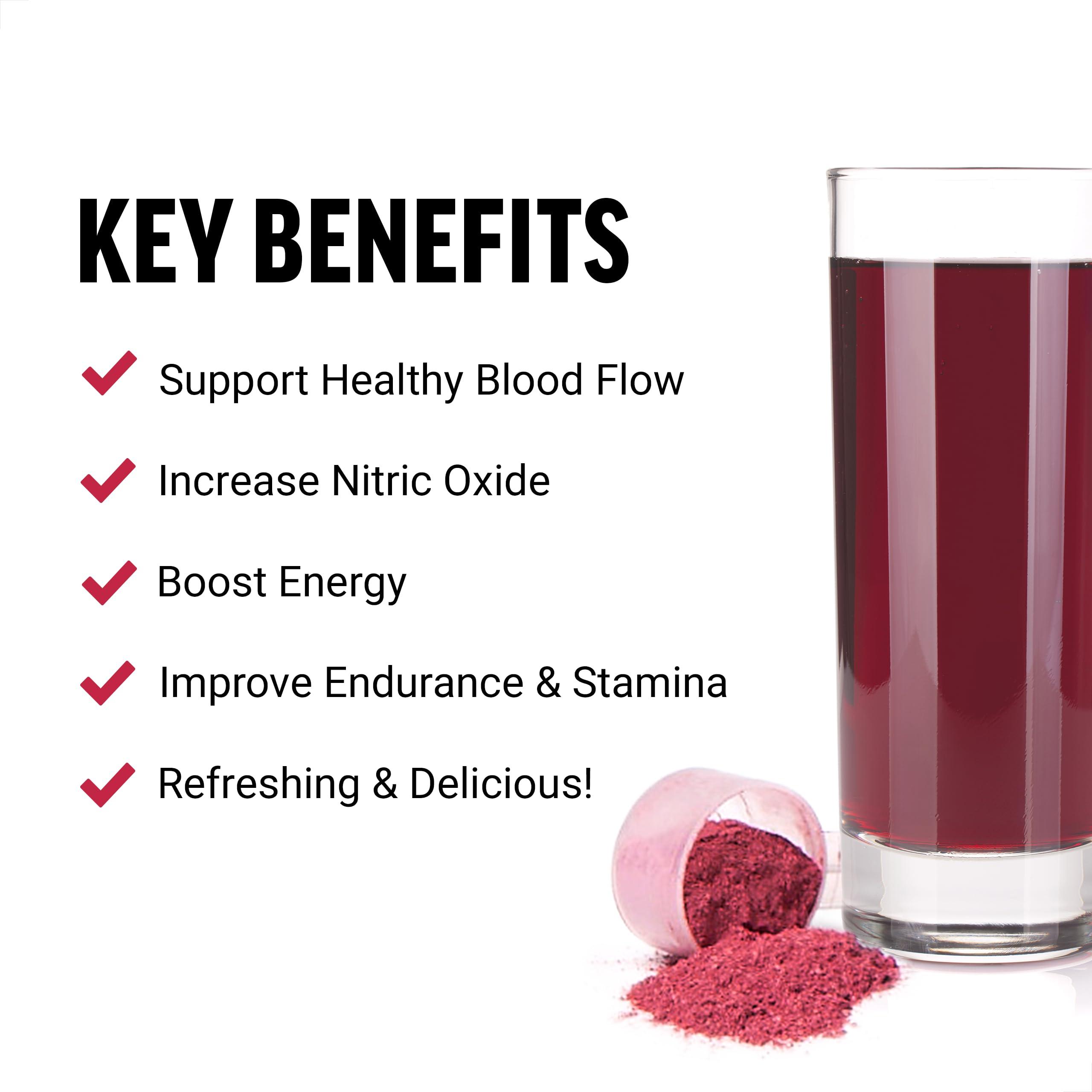 Force Factor Force Factor Total Beets Drink Mix Superfood Powder with Nitrates to Support Circulation, Nitric Oxide, Energy, Endurance, and Stamina, Cardiovascular Heart Health Supplement, 90 Servings, 3-Pack