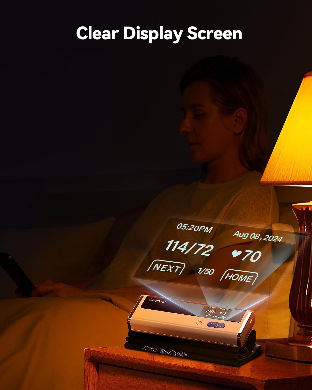 Checkme Checkme BP2A Blood Pressure Monitor for Home Use Upper Arm - Bluetooth BP Machine Cuff, Accurate Digital Readings in 30 Seconds, Unlimited Data Stored in App for iOS & Android, FSA/HSA Eligible