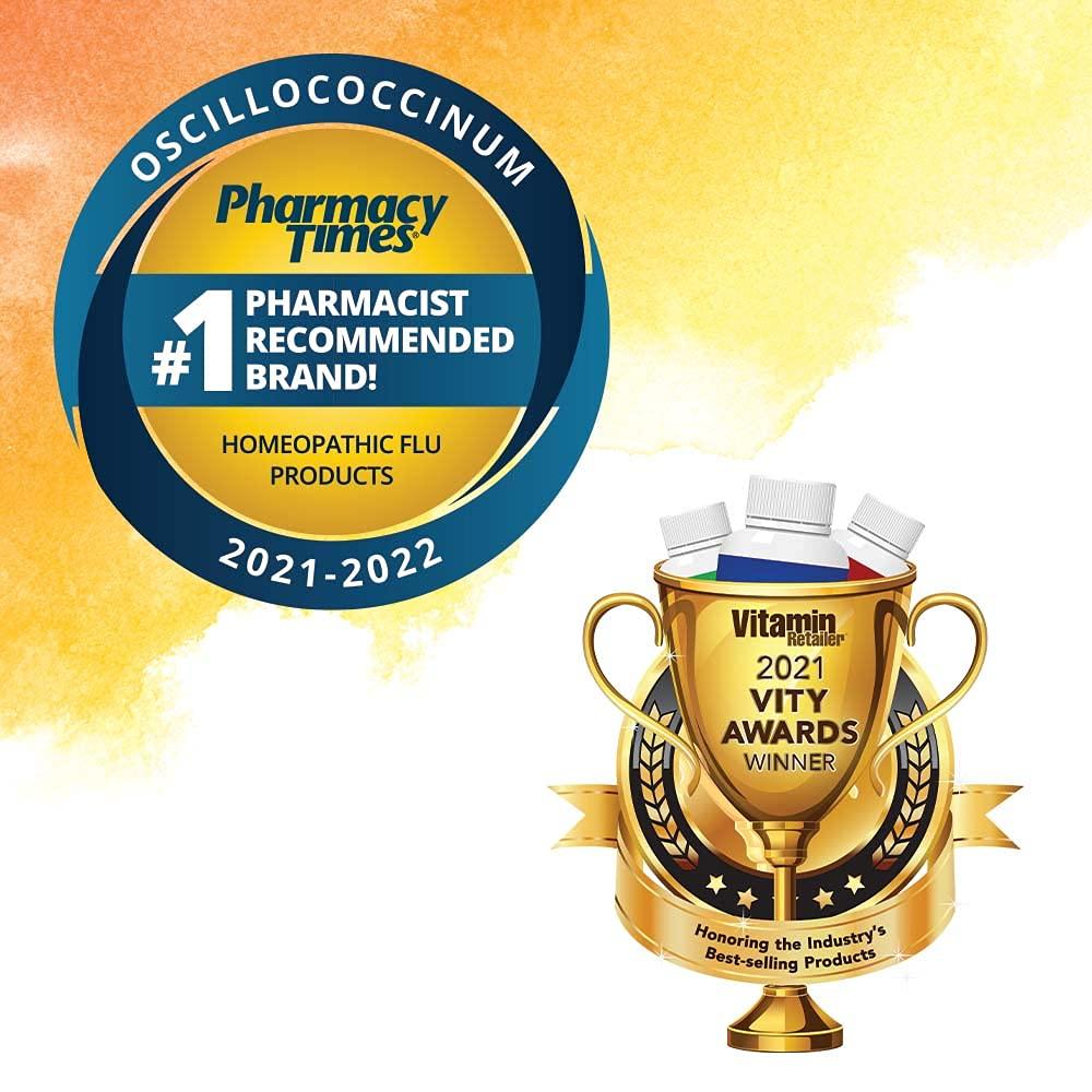 Boiron Boiron ColdCalm Tablets for Relief of Common Cold Symptoms Such as Sneezing & Oscillococcinum for Relief from Flu-Like Symptoms of Body Aches, Headache, Fever, Chills, and Fatigue - 12 Count