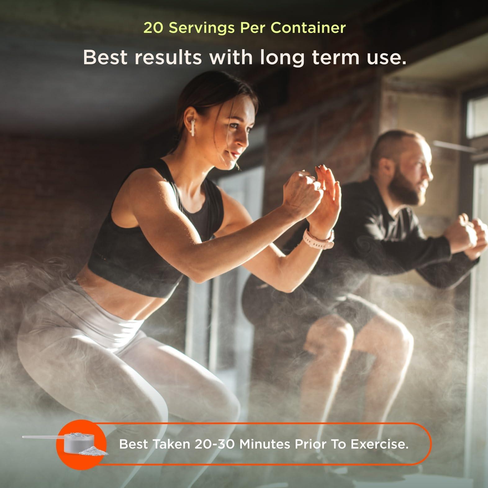 The Genius Brand Genius Energized Pre Workout Powder, Sour Cherry - Caffeine Free Pre-Workout Booster Supplement with Beta Alanine & Alpha GPC - No Artificial Sweetener or Dyes