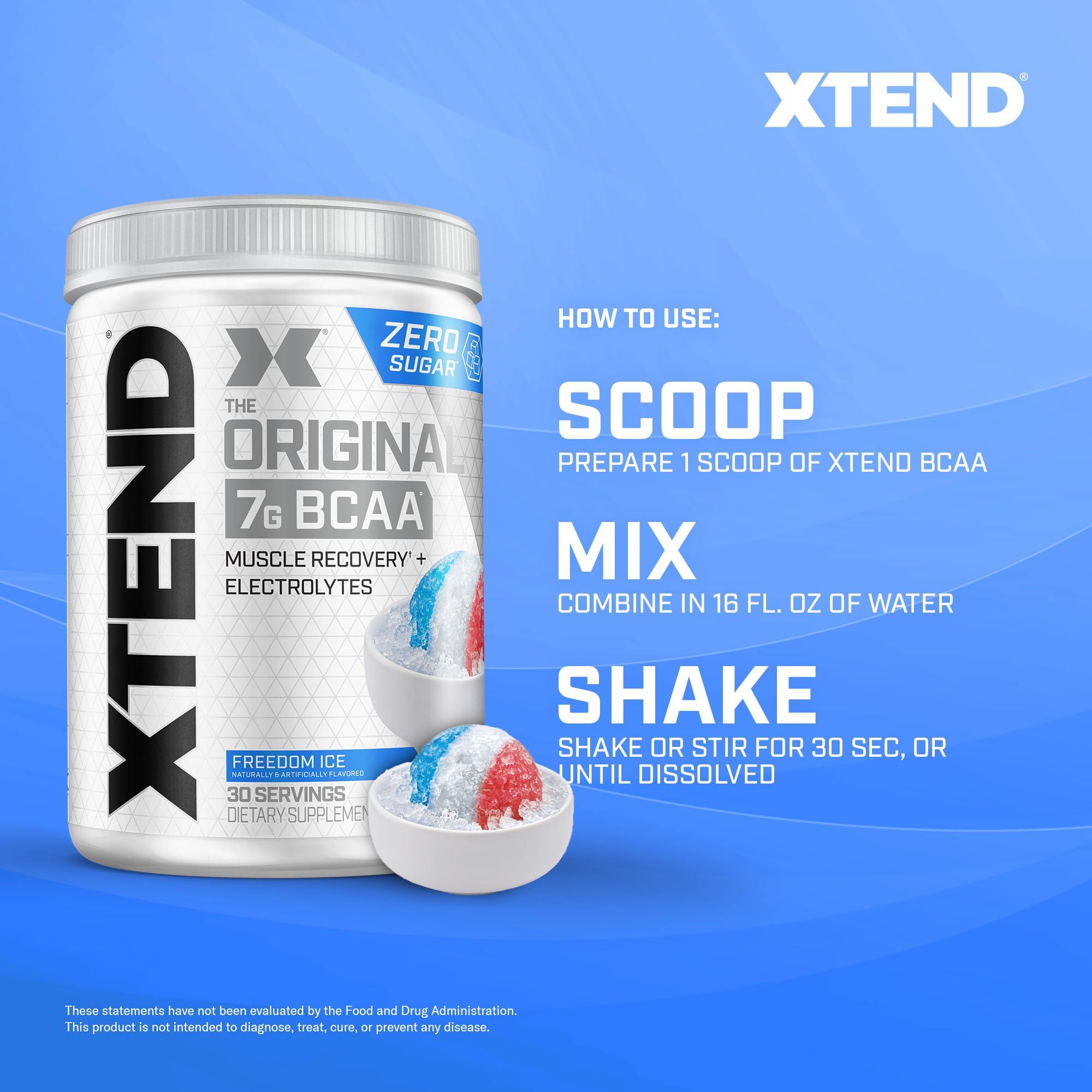 Xtend Xtend XTEND Original BCAA Powder 7g BCAA and 2.5g L-Glutamine, Sugar Free Post Workout Muscle Recovery Drink with Amino Acids for Men & Women, 30 Servings