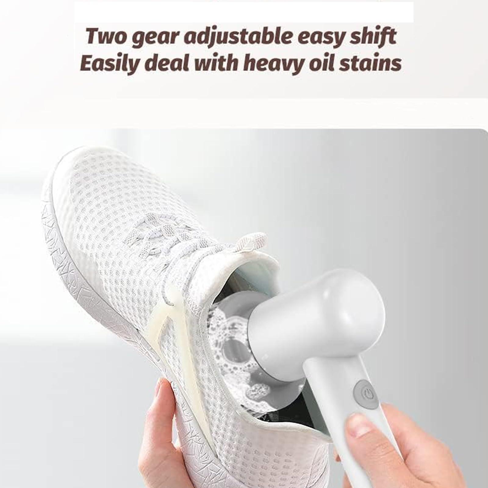 mcgotasy Cleaning Brush, Spin Power Scrubber, Power Spin Scrubber, Electric Spin Scrubber Cordless Power Cleaning Brush Suitable for Tile, Counter, Tub, Floor, Grout (White)