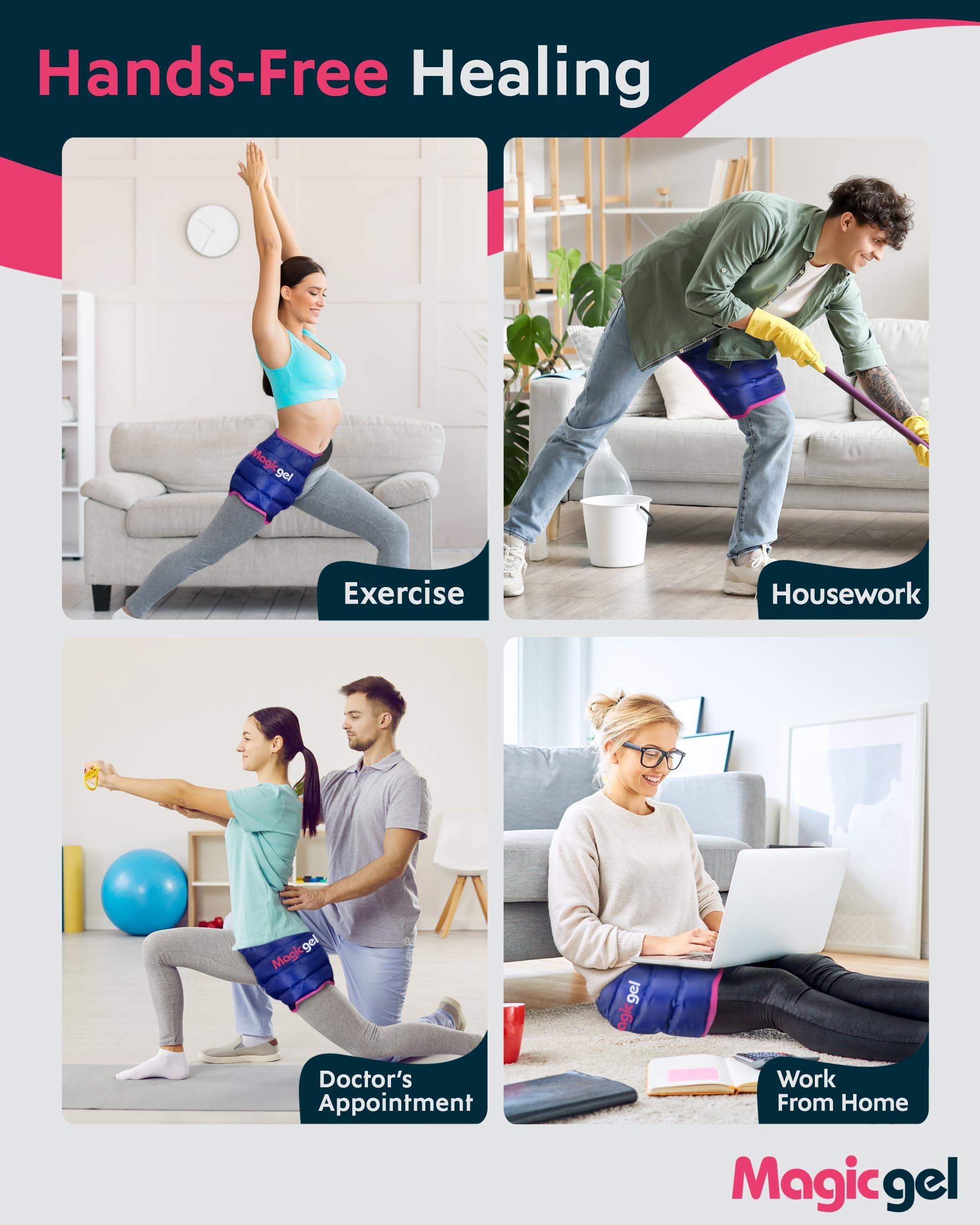 Magic Gel Magic Gel Hip Ice Pack Wrap - Reusable Cold Pack for Hip Bursitis, Hip Replacement Surgery and Hip Flexor Pain. Hip ice wrap for Inflammation, Swelling and Hip Pain Relief