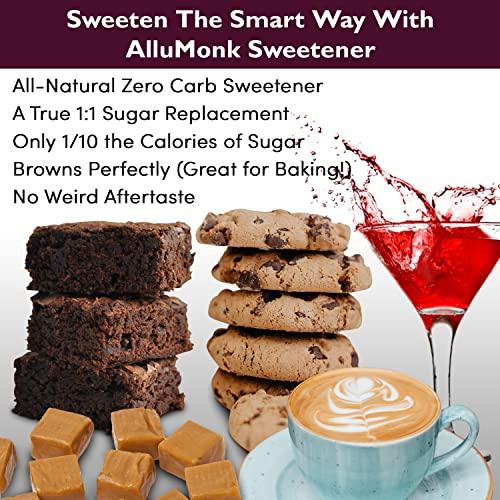 ChipMonk ChipMonk AlluMonk - Allulose and Monk Fruit Sweetener Blend - Keto, Diabetic & Paleo Friendly - Zero Calorie, Zero Carb, Granulated Natural Sugar Substitute - Gluten Free, Vegan