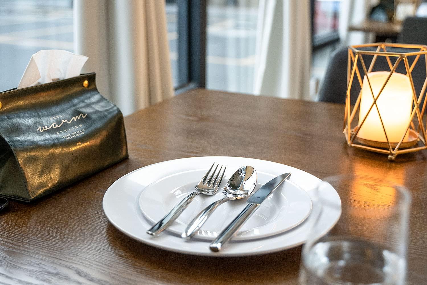 POSATE POSATE 60PCS White Disposable Plastic Plates, Heavy Duty Plates for Wedding/Party, 30PCS Dinner Plates 10.25 and 30PCS Dessert/Salad Plates 7.5, White Plates for Party Event