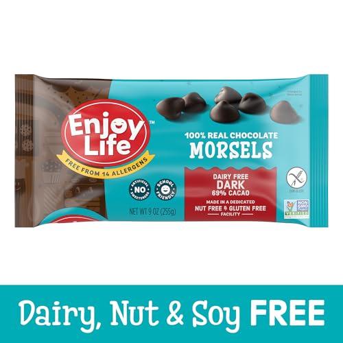 Enjoy Life Foods Enjoy Life Baking Dark Chocolate Morsels, Dairy Free , Soy Free, Nut Free, Non GMO, Gluten Free, Vegan Chocolate Chips, 9 oz bag