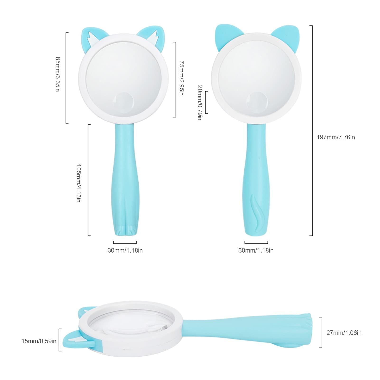 Generic Magnifying Glass for Kids Students Hand-held Reading Magnifier Kids Magnify Glass Toy Cute Cartoon Style Great for Reading (Color : Gold)