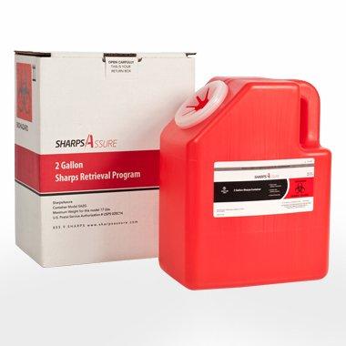SHARPS ASSURE Sharps Container, 28 gal, Red, Snap Lid