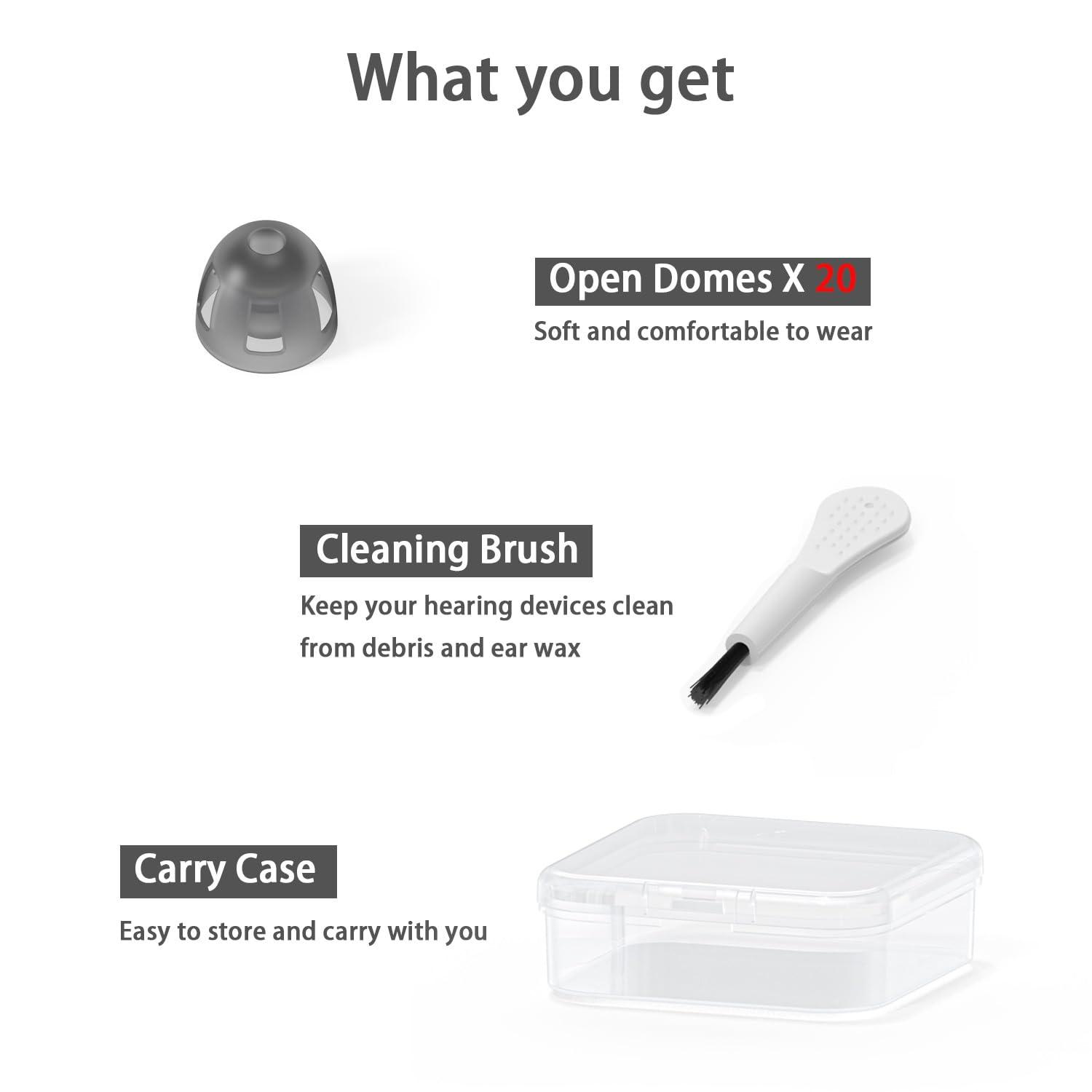 MicroEar Resound Compatible Hearing Aid Domes Open Smokey Ear Tips Replacement 6mm (Small 20pcs Pack)