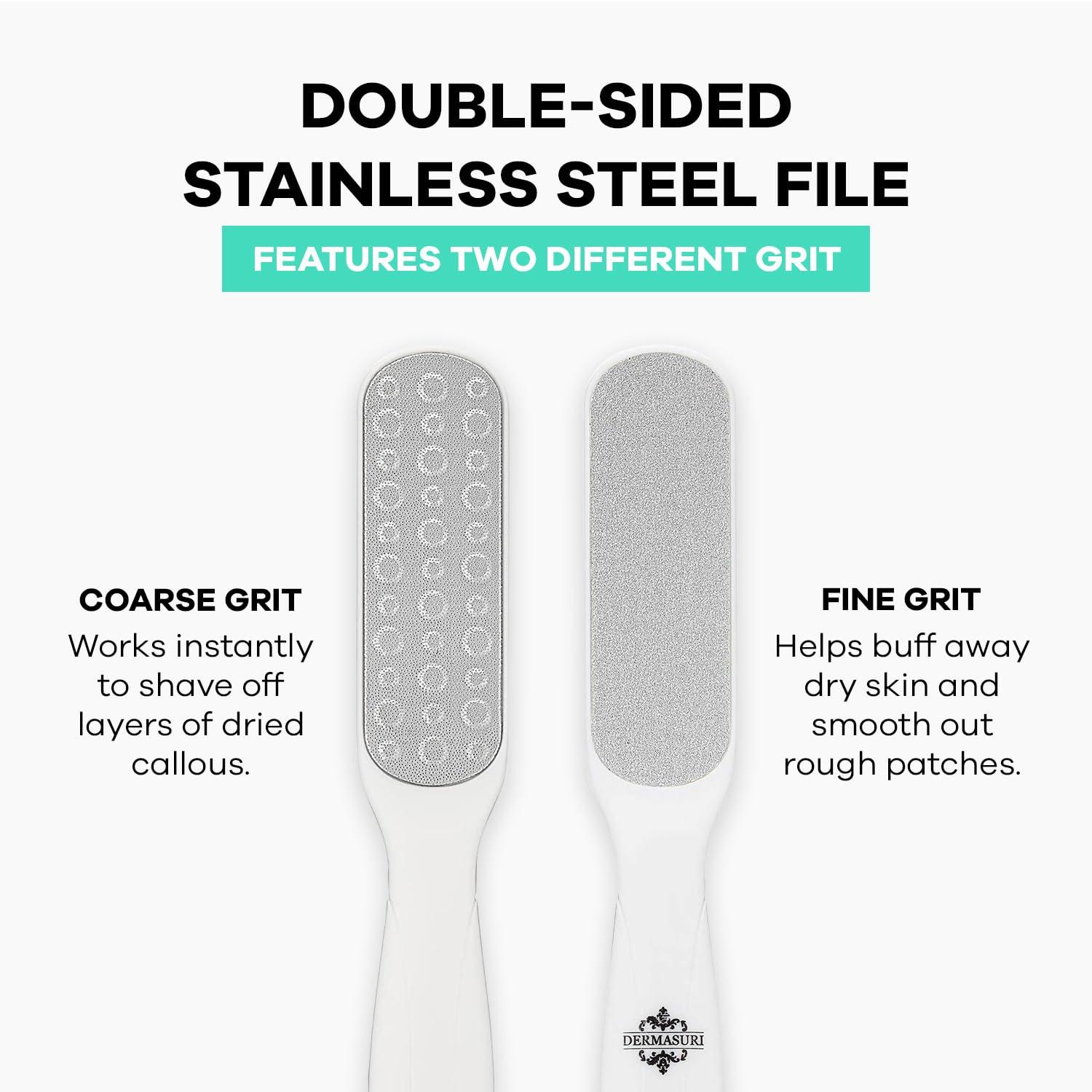 Dermasuri Dermasuri Callus Remover Foot Scrub - Exfoliating Feet Spray-on Formula and Reusable Deluxe Foot File - Dead Skin Remover, Callus Rasp, Scrubber, Peel & Soften Cracked Heels - Deluxe Pedicure Spa Kit