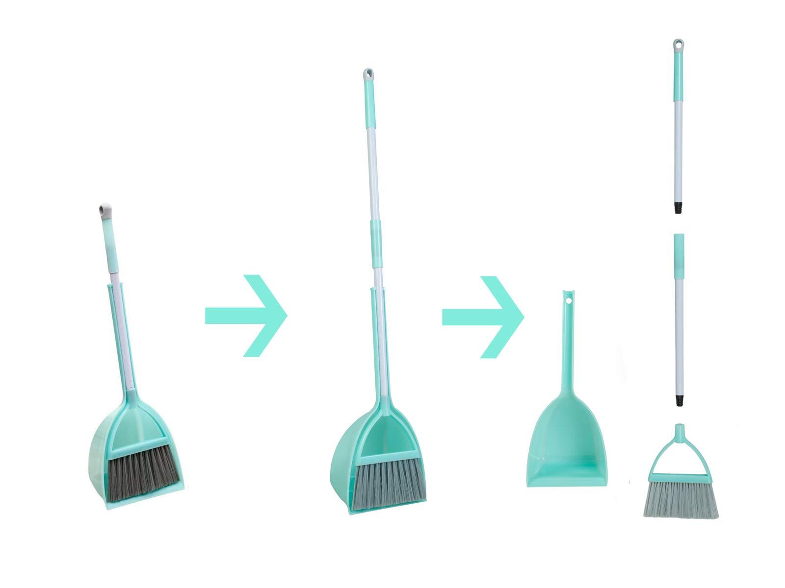 Xifando Xifando Mini Broom with Dustpan-Small Housekeeping Cleaning Sweep for Kitchen Bathroom Pet Nest Boat etc.-(3Sets,Light Blue)