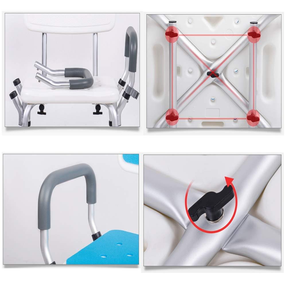 ALGFree-Shade Shower Bench Chair, with Back Padded Shower Seat for Seniors Elderly Disabilities Tub Shower Seats for Adults ALGFree (Color : B)