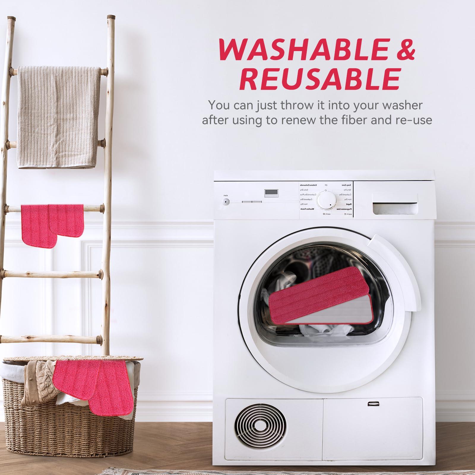 BeiLan Replacement Microfiber Mop Pad for Rubbermaid Reveal Spray Mop - 12 Pack Wet & Dry Floor Cleaning Refills Reusable Fit for Any Microfiber Reveal Flat Mop 16.5\"