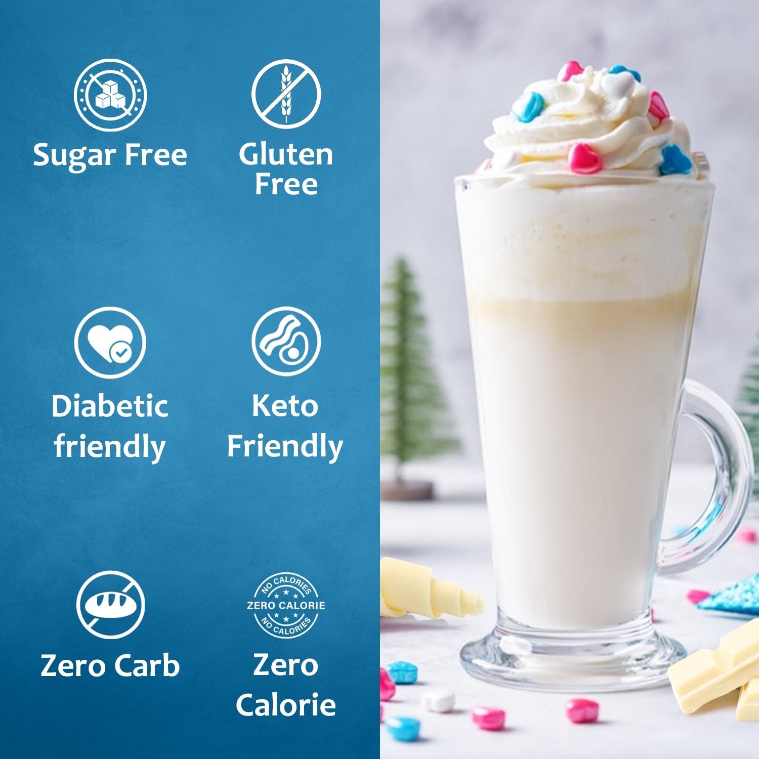 SYRUVIA Sugar-Free White Chocolate Mocha Syrup by Syruvia 6-Pack, 25.4 fl oz, Wholesale Coffee Syrup Shops, Cafes, Baristas, Bistros, & Beverage Bars, Bulk Kosher & Gluten-Free