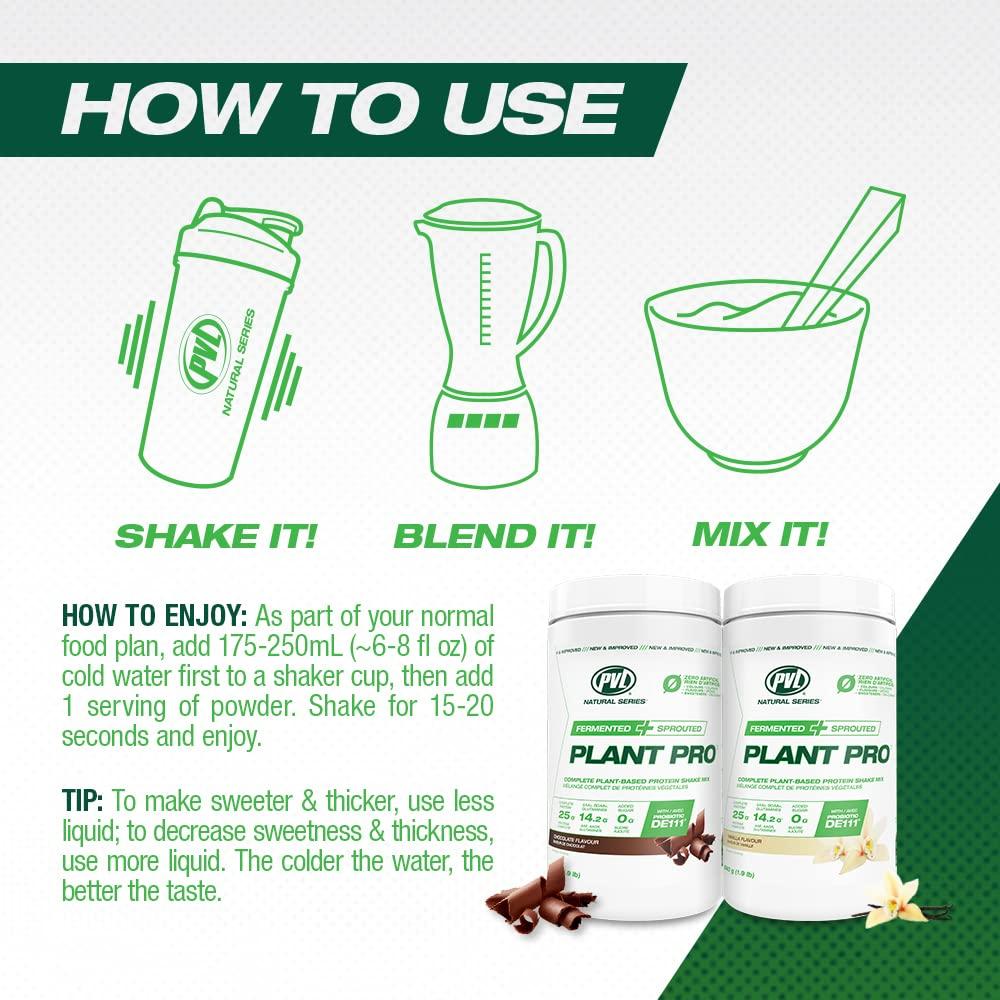 PVL PVL Plant Pro, High Protein Plant-Based Protein Shake Mix with Added Enzymes, Natural Chocolate , 840 Gram