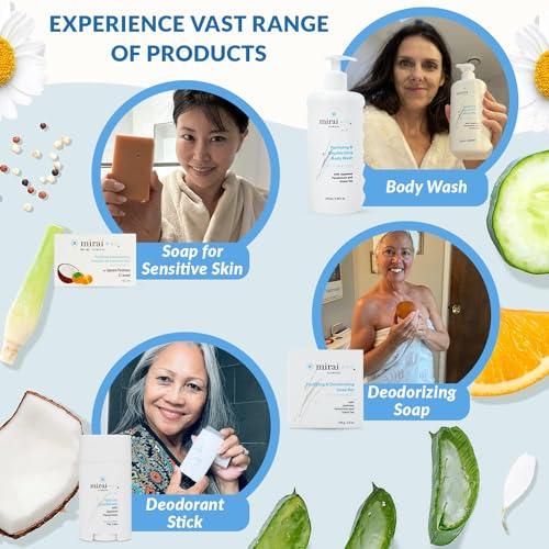 Mirai Mirai Clinical's Deodorizing Body Wipes for Women & Men - Cleansing & Refreshing Deodorant Wipes Women & Men Love - Fights Nonenal Body Odor - For Whole Body Usage - Unscented - 3 packs.