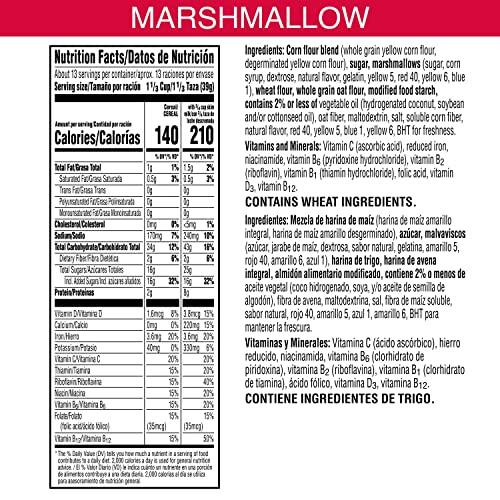 Froot Loops Froot Loops Breakfast Cereal with Marshmallows, Fruit Flavored, Breakfast Snacks, Family Size, Original with Marshmallows, 17.7oz Box