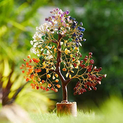 YATSKIA YATSKIA 7 Chakra Tree of Life, Crystals and Healing Stones, Birthday Gifts for Women - Crystal Tree for Positive Energy, Office Decor, Gifts for Women, Mom Birthday Gifts for Women