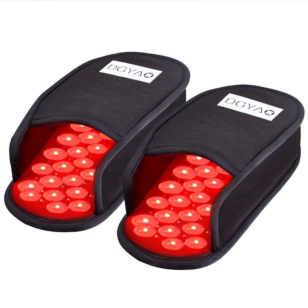 Talsafe 660nm LED Red Light and 880nm Near Infrared Light Therapy Devices Slippers for Foot Pain Relief Light Therapy Device Easily Use at Home Safe for All Types of Skin (Two Pads)