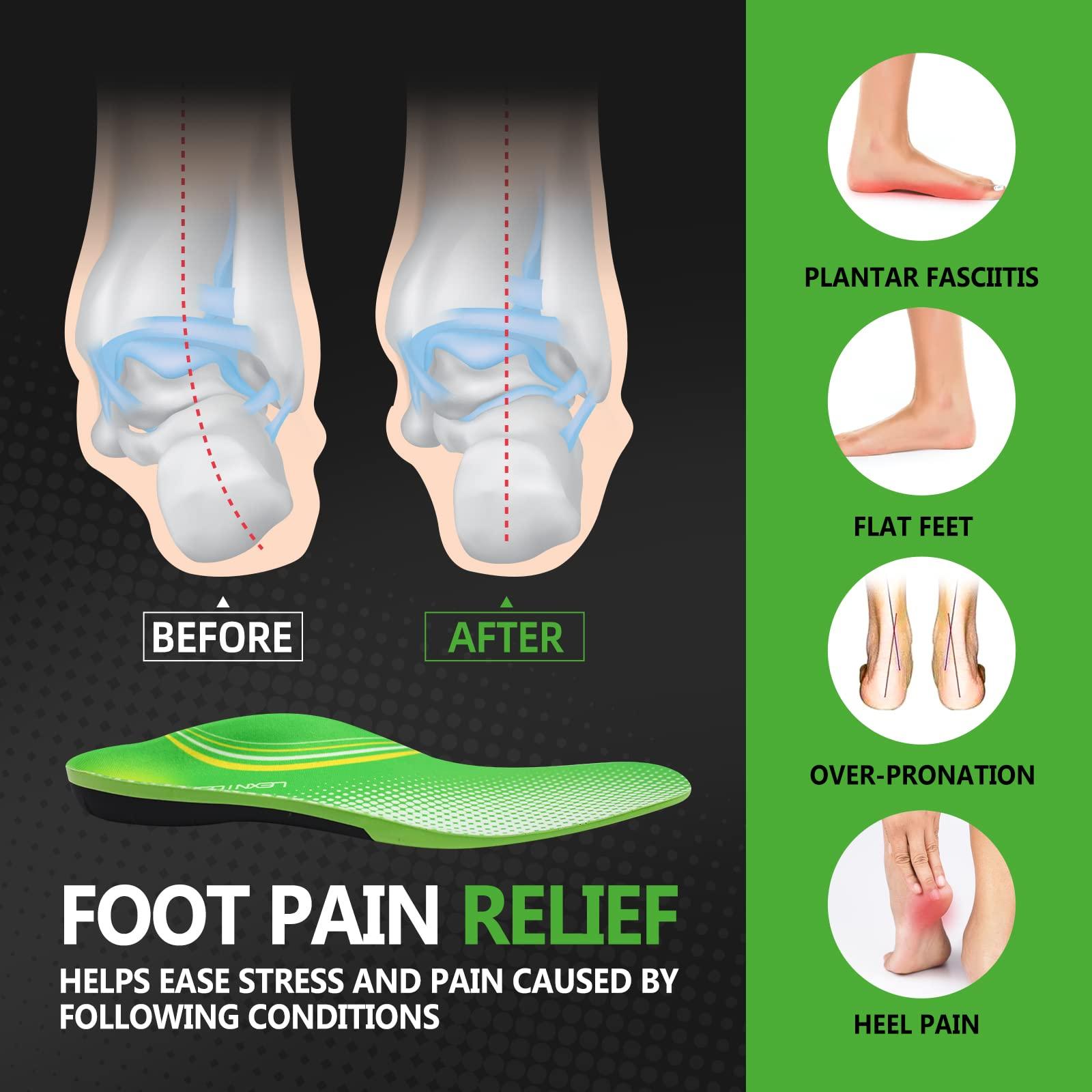 Lexniush Lexniush Plantar Fasciitis Arch Support Insoles for Men Women Shoe Inserts - Flat Feet Orthotic Inserts High Arch - Best Boot Work Shoe Insole for Standing All Day - Heavy Duty Support Pain Relief