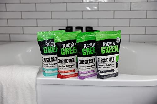 Rockin' Green Rockin' Green Classic Rock Laundry Detergent (90 Loads), Plant based, All Natural Laundry Detergent Powder, Vegan and Biodegradable Odor Fighter, Safe for Sensitive Skin, 45 oz (Smashing Watermelons).