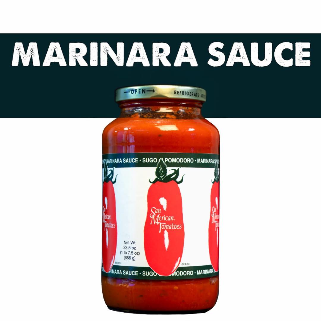 San Marzano SMT San Merican Tomato Marinara Sauce - Marinara Pasta Sauce from Fully Ripened Tomatoes, 23.5 oz (Pack of 2)