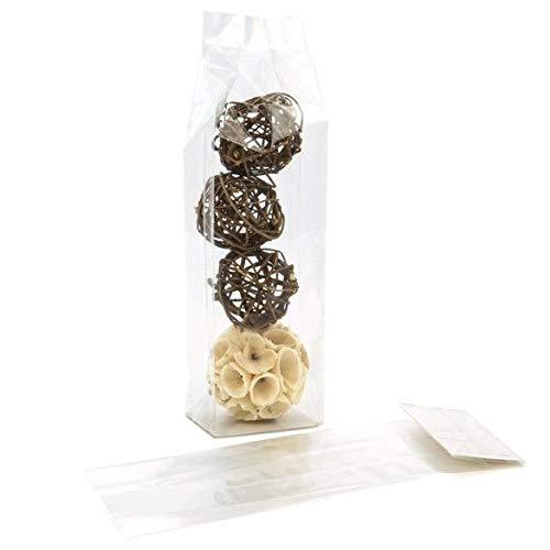 ClearBags ClearBags Clear Gusset Bags w/Paper Insert, 2 3/4x2x10, 100 Pieces, High Clarity Flat Bottom Treat Bags for Gifts, Cookies, Candy, Party Favor, Weddings, Bakery Packaging, 1.6 Mil, FGPBH17A