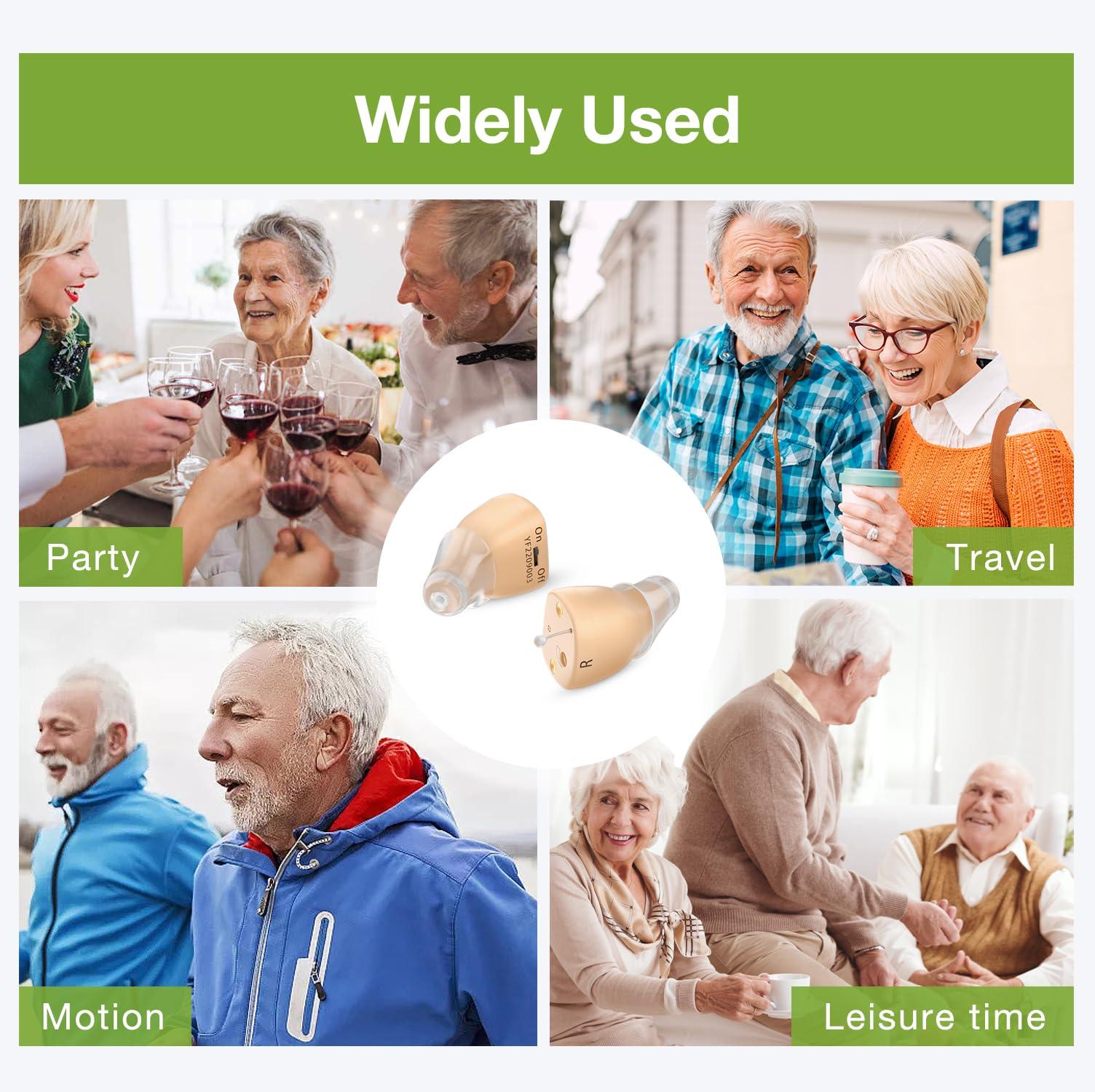 BEVI BEVI Rechargeable Hearing Aids for Adults Seniors, OTC Hearing Aids for Adults Seniors Rechargeable with Noise Cancelling, Invisible Hearing Aid Beige