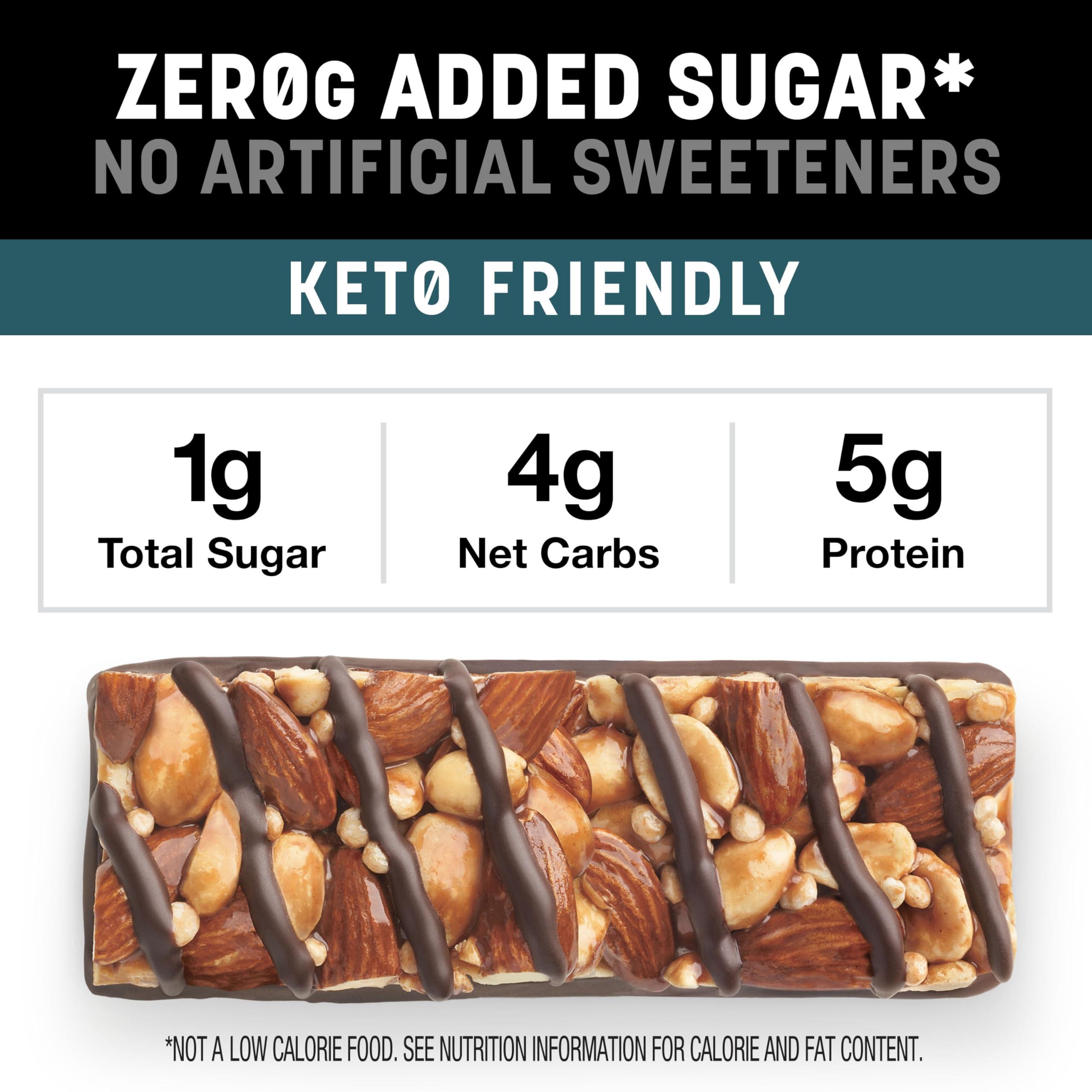 KIND KIND ZERO Added Sugar Bars, Variety Pack, Dark Chocolate Nuts and Sea Salt, Peanut Butter, Caramel Almond, 1g Sugar, Keto Friendly Snacks, 5g Protein, 15 Count