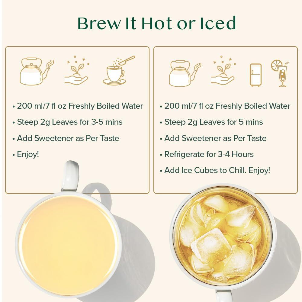 VAHDAM VAHDAM, Earl Grey Imperial White Tea Loose Leaf (25 Cups/1.76oz) High Elevation Grown, White Tea Loose Leaf Tea | Brew As Hot Tea Or Iced Tea | Pure Unblended Loose Leaf Tea | Vacuum Sealed