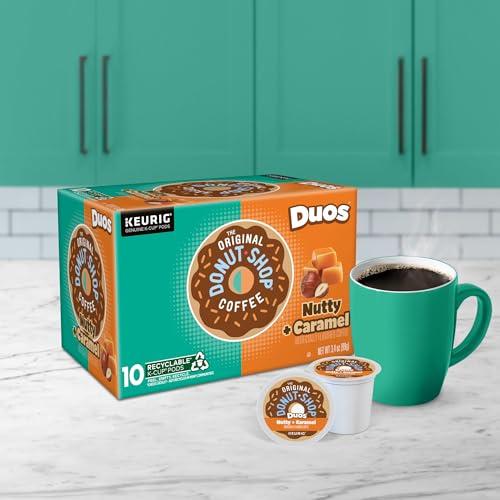 The Original Donut Shop The Original Donut Shop Duos Nutty + Caramel Coffee, Keurig Single Serve K-Cup Pods, Light Roast Coffee, 60 Count, (6 Packs of 10)